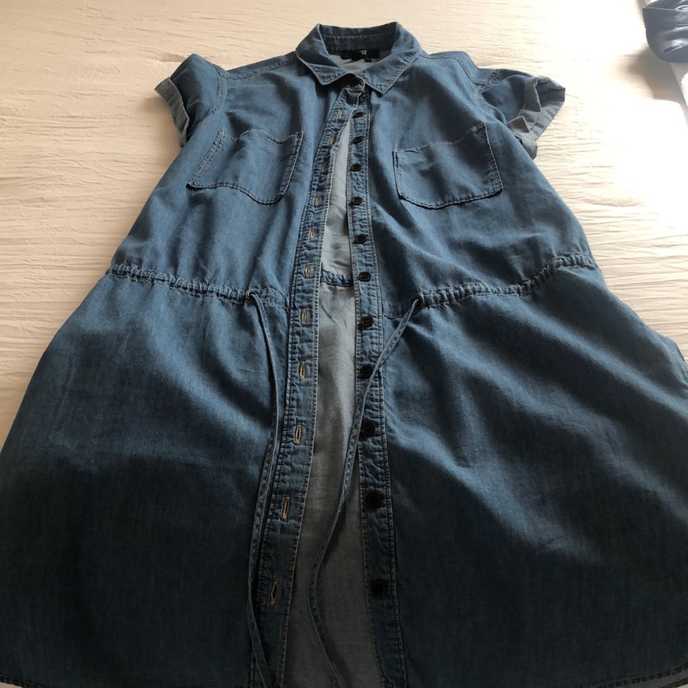 PAIGE Blue Denim Midi Dress